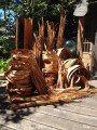 Western red cedar bark drying on the back deck